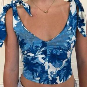 Zara Vibrant Blue Floral Tank Top